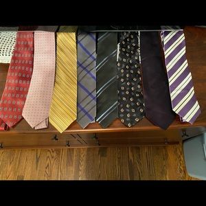 Lot of 8 Men’s Silk Ties Variety of Brands